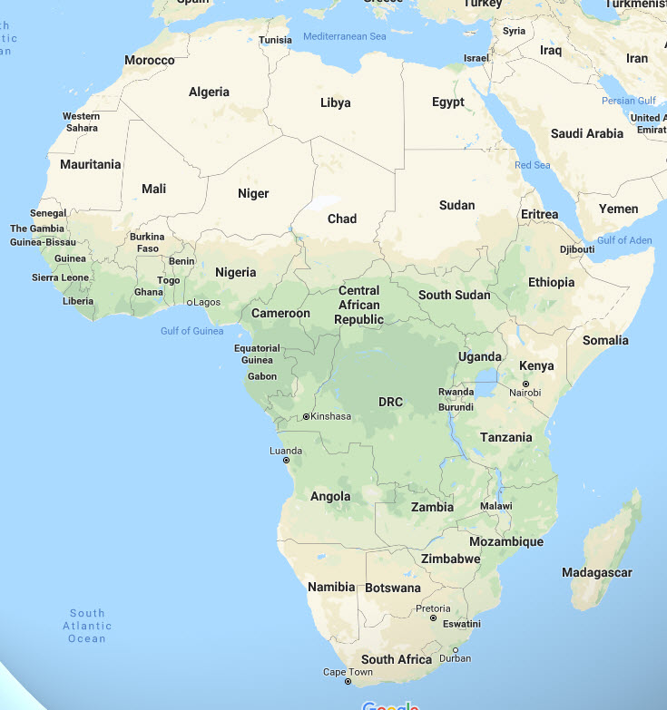 Map of African countries
